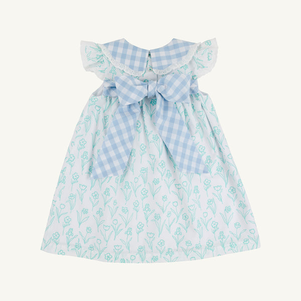 Franny Frock - Franklin Flowers with Barrington Blue Check