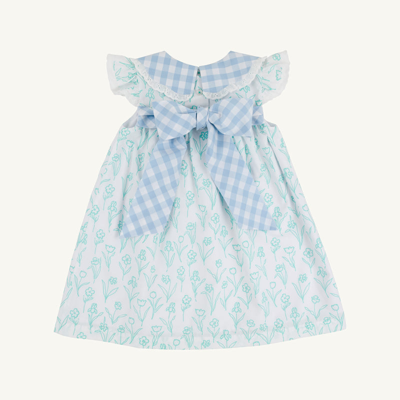 Franny Frock - Franklin Flowers with Barrington Blue Check