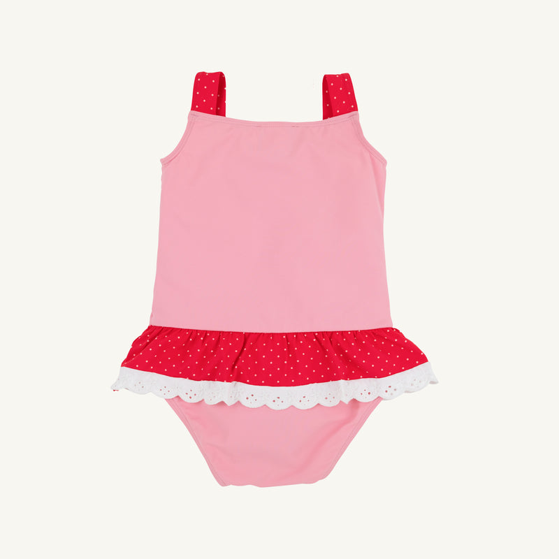 Grace Bay Bathing Suit - Hamptons Hot Pink & Richmond Red with Strawberry