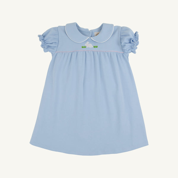 Holly Day Dress - Beale Street Blue with Bunny Applique