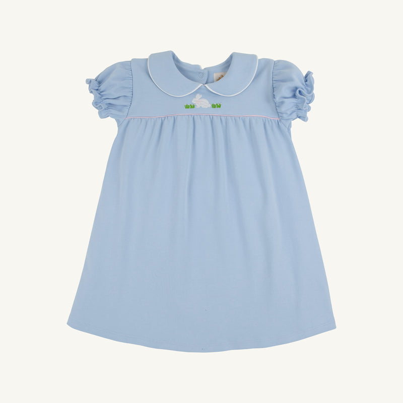 Holly Day Dress - Beale Street Blue with Bunny Applique