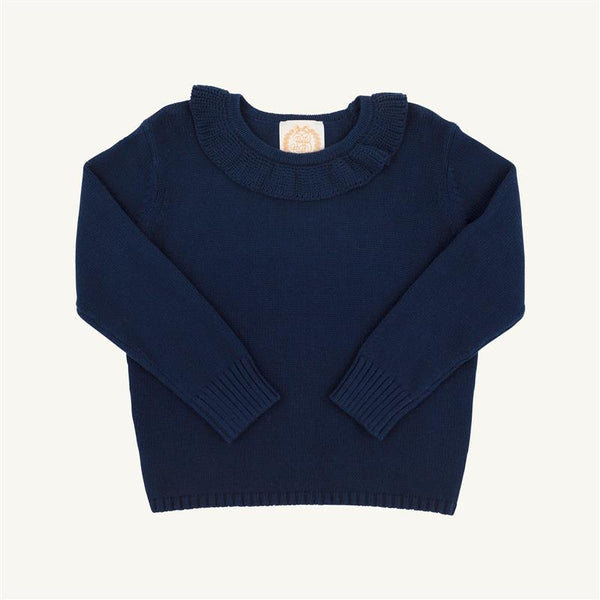 Reece Ruffle Sweater - Nantucket Navy
