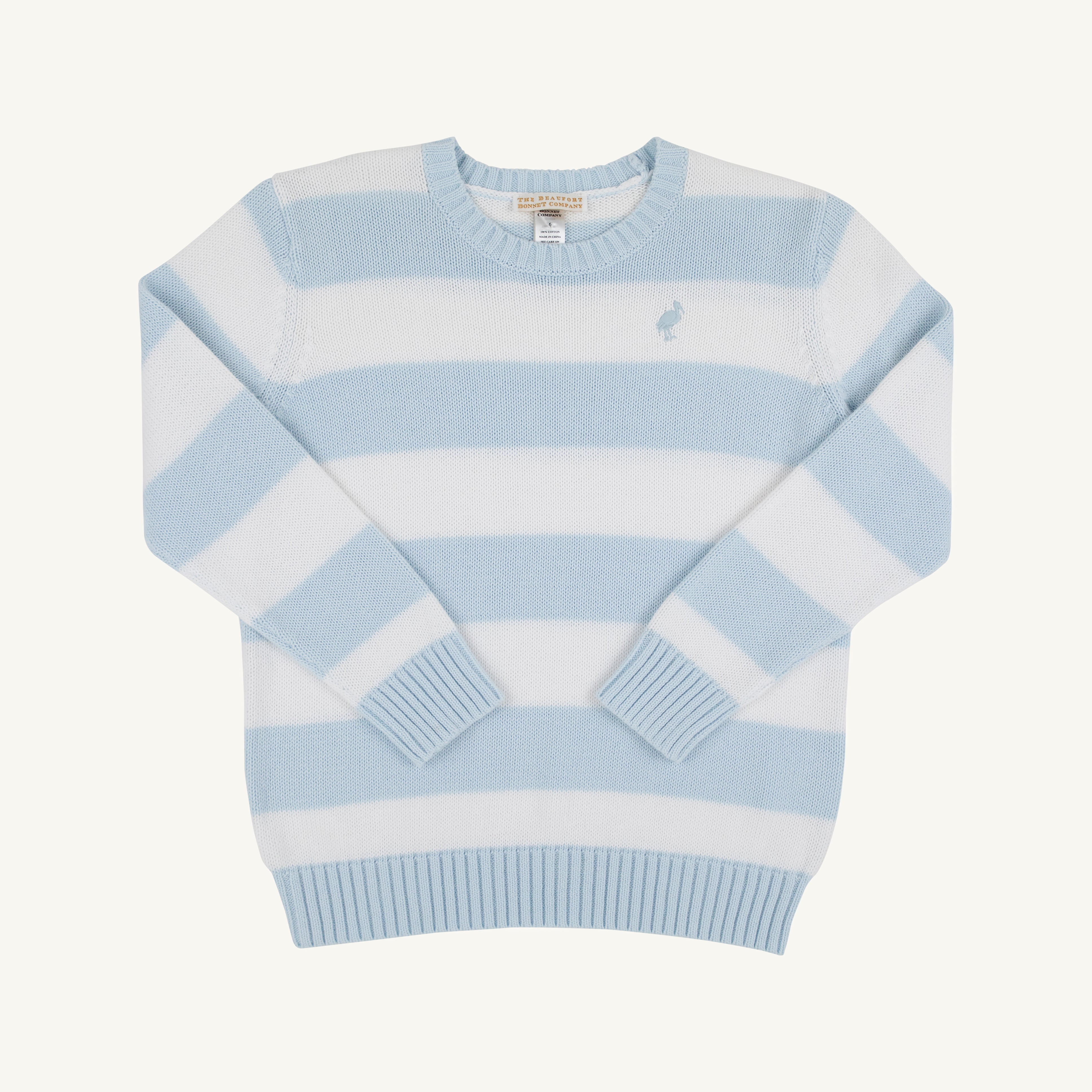 L'Appartement DEUXIEME CLASSE - Rika★スターエルボーパッチ ニット ブルー Isaac's Sweater - Buckhead Blue Stripe