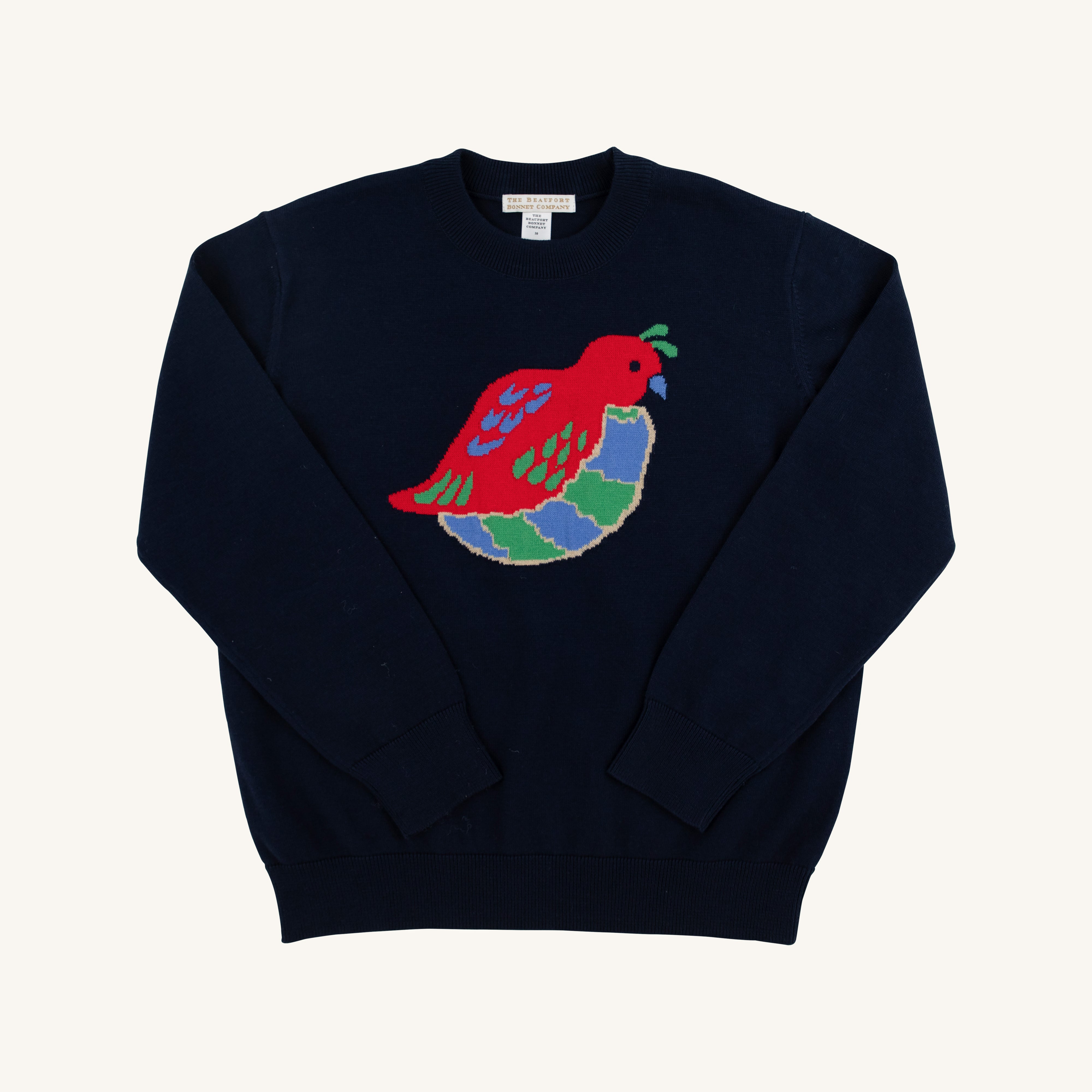 Isaac's Intarsia Sweater - Nantucket Navy with Quail Intarsia