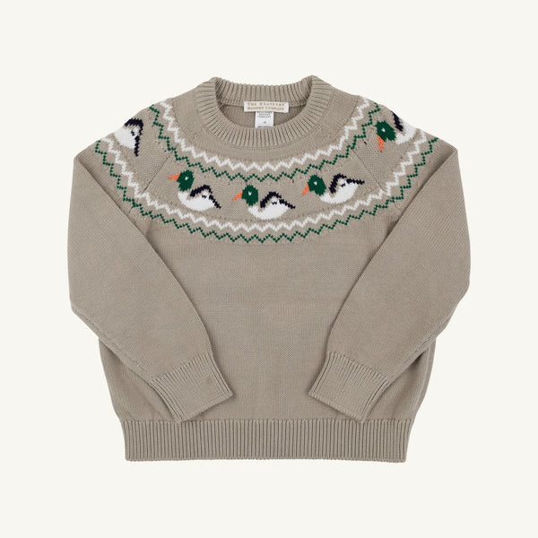 Isaac's Fair Isle Sweater - Keeneland Khaki with Duck Motifs