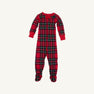 Knox’s Night Night - Society Prep Plaid infant footed pajamas in a red, green, and blue Christmas plaid pattern with red trim and a front zipper.