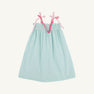 Lainey's Little Dress - Turks Teal Windowpane with Palm Beach Pink & Romany Rose