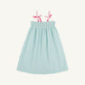Lainey's Little Dress - Turks Teal Windowpane with Palm Beach Pink & Romany Rose