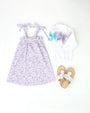 Lainey's Little Dress - Greenville Garden (Lauderdale Lavender) with Worth Avenue White