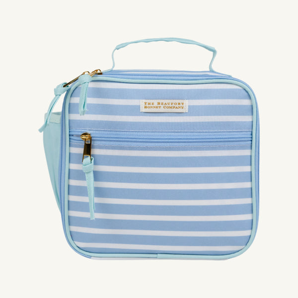 Leighton Lunch Box - Sarasota Sky Stripe with Sea Island Seafoam
