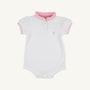 Little Miss Prim & Proper Polo & Onesie - Worth Avenue White with Palm Beach Pink