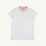 Little Miss Prim & Proper Polo & Onesie - Worth Avenue White with Palm Beach Pink