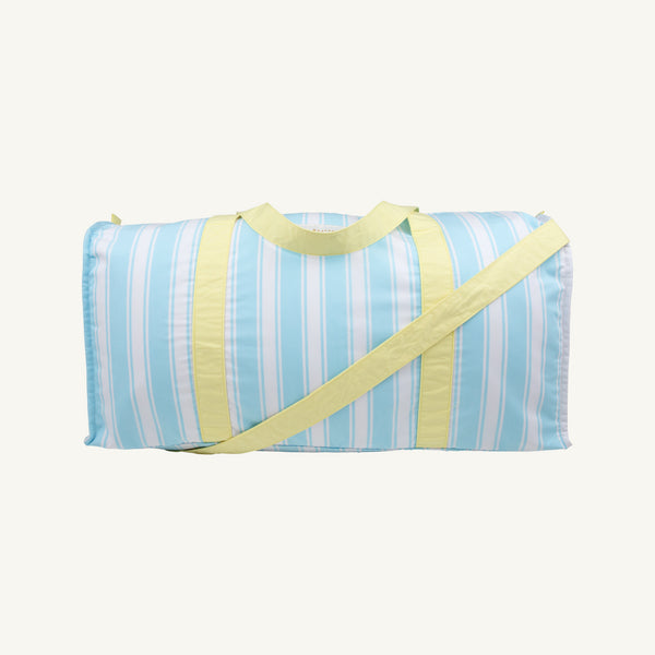 Logan's Long Weekend Bag - Belhaven Blue Ticking Stripe with Lake Worth Yellow