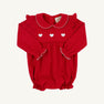 Long Sleeve Biltmore Bubble - Richmond Red with Worth Avenue White & Heart Embroidery