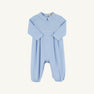 Long Sleeve Bradford Romper - Beale Street Blue with Worth Avenue White