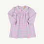 Long Sleeve Maerin Fitz Frock (Flannel) - Barrington Blue & Hamptons Hot Pink Gingham