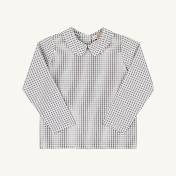 Peter Pan Collar Shirt & Onesie (Long Sleeve Woven) - Grantley Gray Windowpane