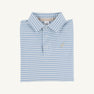 Long Sleeve Prim & Proper Polo & Onesie - Barrington Blue Stripe with Keeneland Khaki Stork