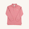 Long Sleeve Prim & Proper Polo & Onesie - Nantucket Red with Worth Avenue White