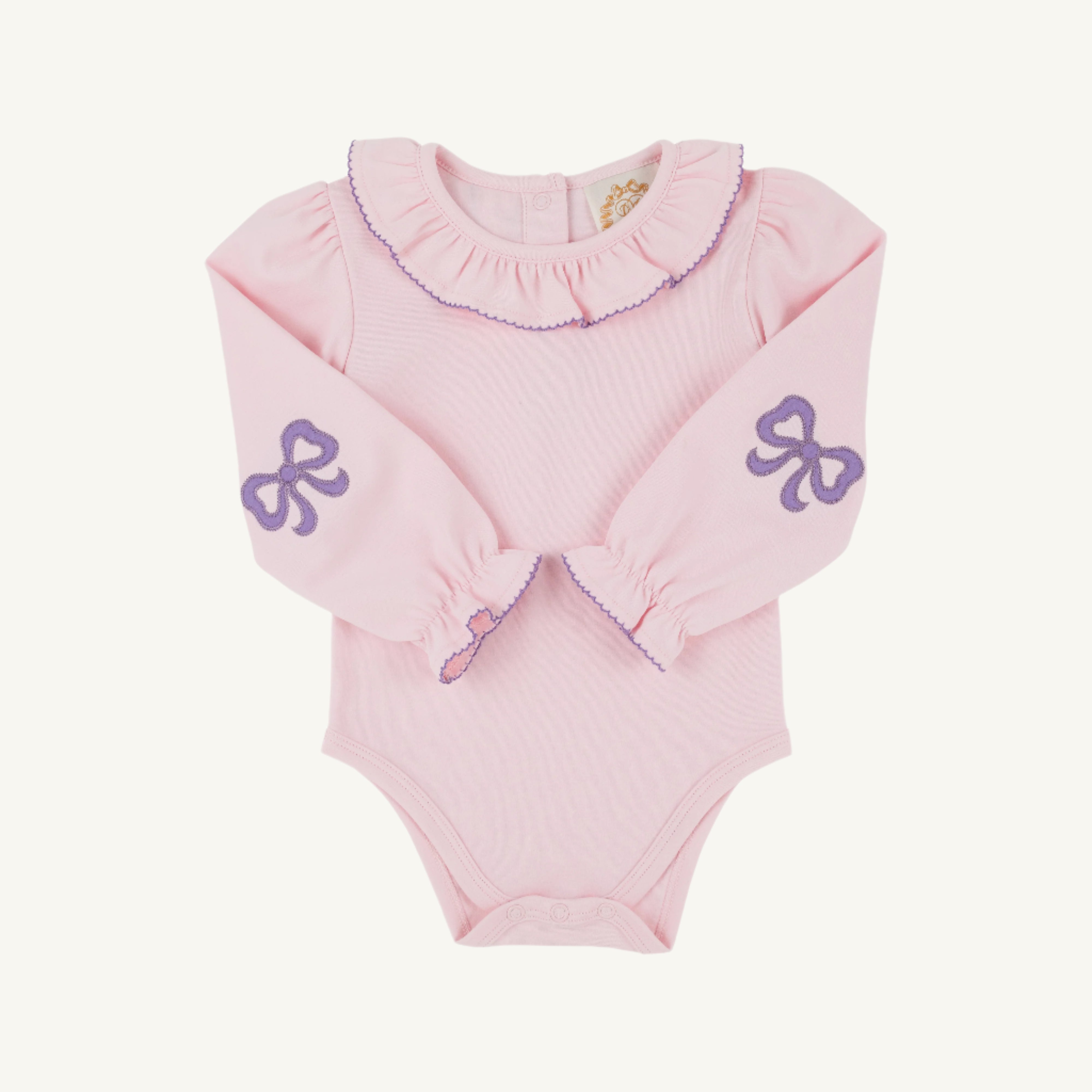 Long Sleeve Ramona Ruffle Shirt & Onesie - Palm Beach Pink with Palisades Purple