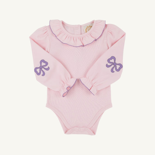 Long Sleeve Ramona Ruffle Shirt & Onesie - Palm Beach Pink with Palisades Purple