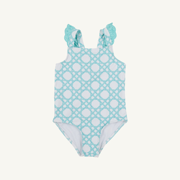 Long Bay Bathing Suit - Catamaran Cane with Edisto Egg Blue