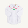 Long Sleeve Boone Bubble - Worth Avenue White with Richmond Red & Holly Embroidery