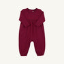 Long Sleeve Bradford Romper - Richmond Red and Nantucket Navy Stripe featuring a red and navy blue horizontal stripe pattern.