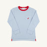 Long Sleeve Carter Crewneck - Barrington Blue Stripe with Richmond Red