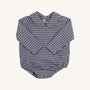 Peter Pan Collar Shirt & Onesie (Long Sleeve Woven) - Navy Grove Gingham