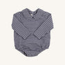 Peter Pan Collar Shirt & Onesie (Long Sleeve Woven) - Navy Grove Gingham