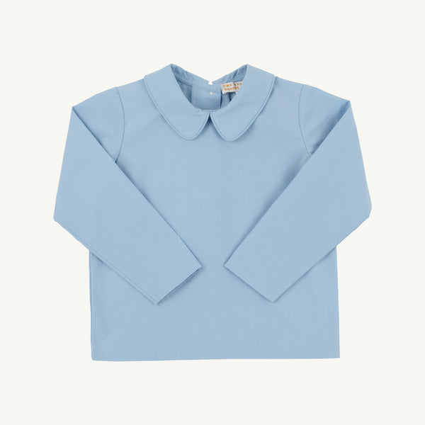 Peter Pan Collar Shirt (Long Sleeve Woven) - Barrington Blue