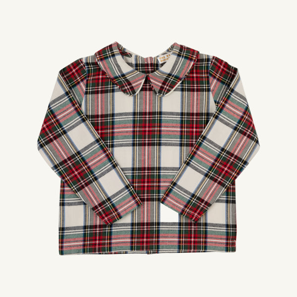 Peter Pan Collar Shirt (Long Sleeve Flannel) - Charlie Place Plaid