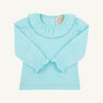 Long Sleeve Ramona Ruffle Shirt - Edisto Egg Blue
