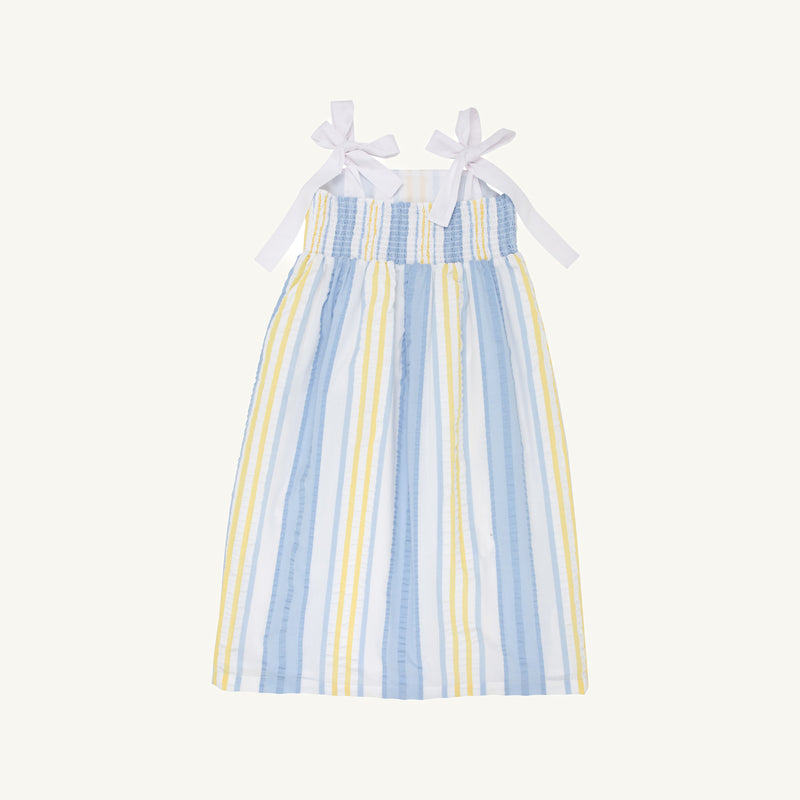 Macie Midi Dress - Sobro Seersucker & Worth Avenue White