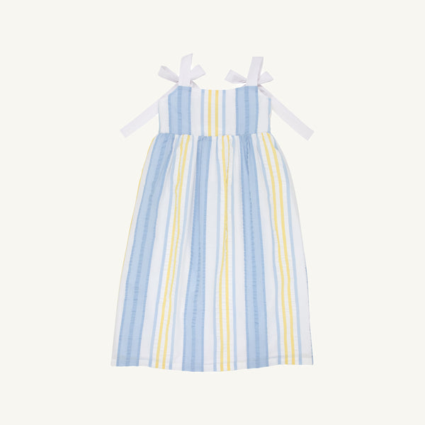 Macie Midi Dress - Sobro Seersucker & Worth Avenue White