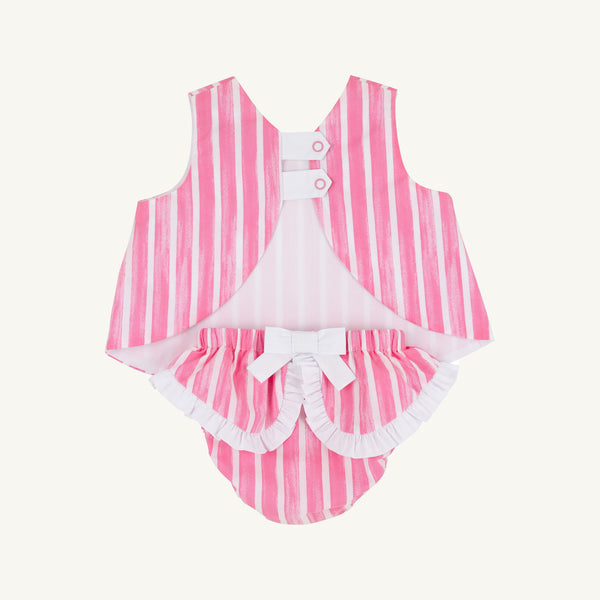 Mary Todd Tab Set - Sea Wall Stripe (Winter Park Pink) with Worth Avenue White