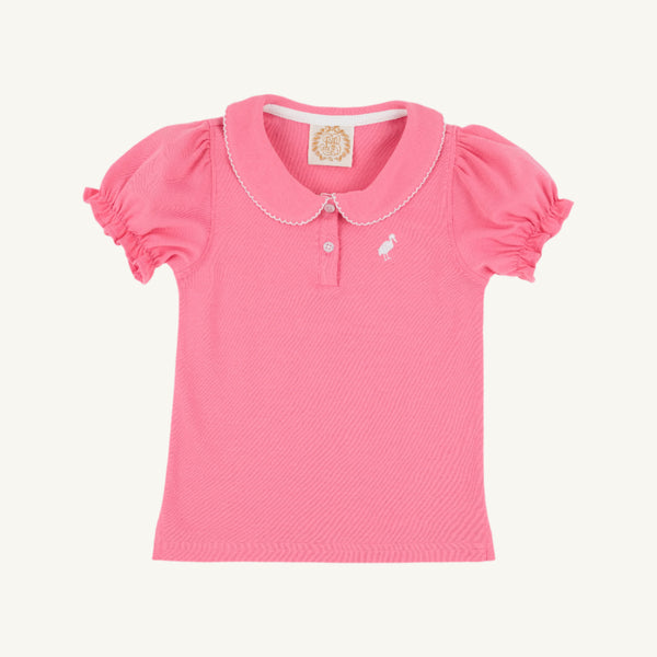 Maude's Peter Pan Collar Polo - Romany Rose with Worth Avenue White Stork