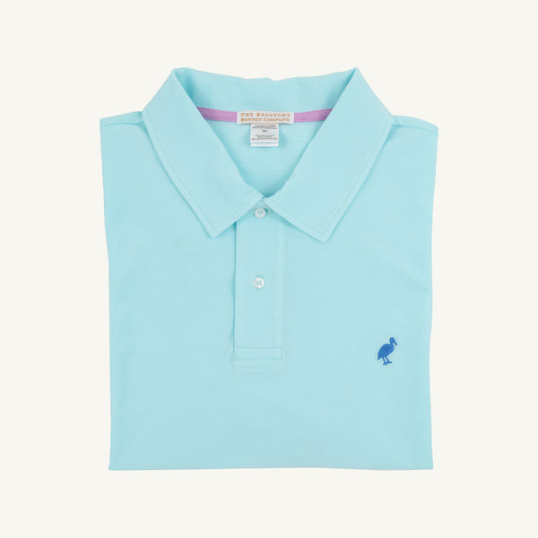 Croquet Party Beach Polo - Edisto Egg Blue with Wood Boat Blue Stork