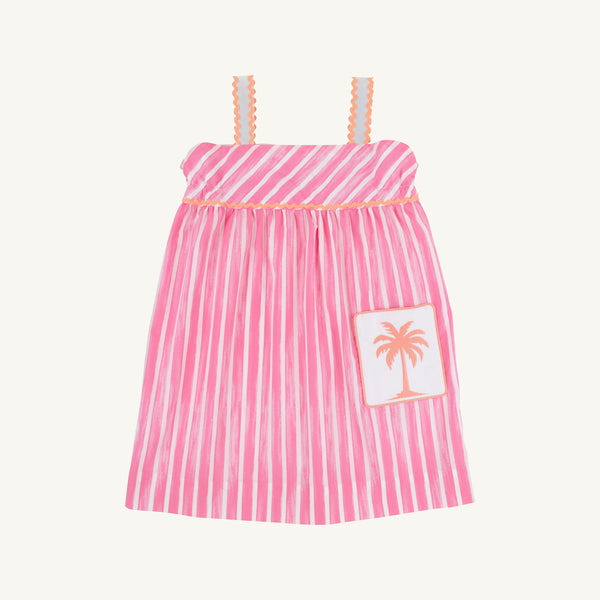 Millie Day Dress - Sea Wall Stripe (Winter Park Pink) with Worth Avenue White