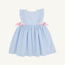 Pammy's Pinafore Dress - Breakers Blue Seersucker with Sandpearl Pink