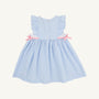 Pammy's Pinafore Dress - Breakers Blue Seersucker with Sandpearl Pink