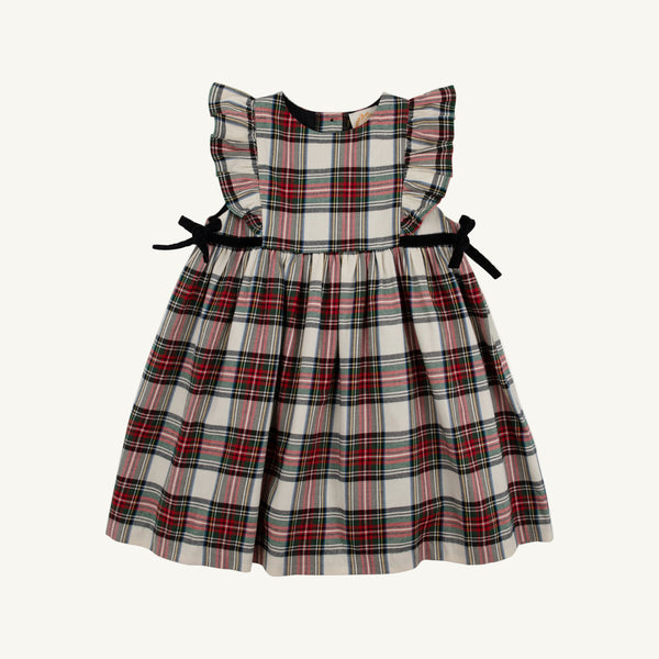 Pammy's Pinafore Dress (Flannel) - Charlie Place Plaid with Newport Night Velveteen
