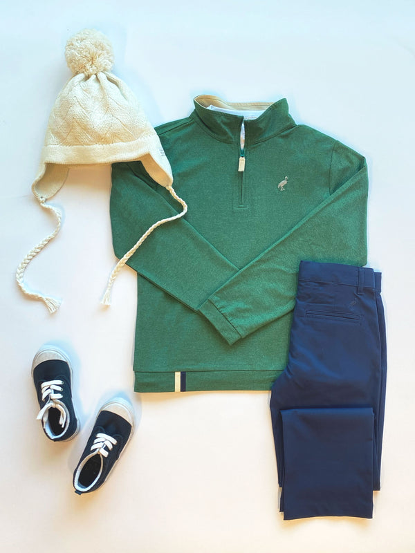 Prepletic™ Hayword Half-Zip - Grier Green with Keeneland Khaki and Nantucket Navy