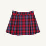 The Parson Pleated Skirt - Bucktown Tartan by The Beaufort Bonnet Company features a preppy red plaid pattern with blue, green, and yellow lines, shown against a plain white background.