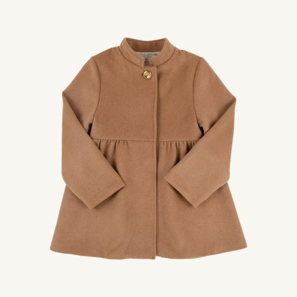 Penelope Peacoat - Cape Elizabeth Camel with Palmetto Pearl & Brass Buttons