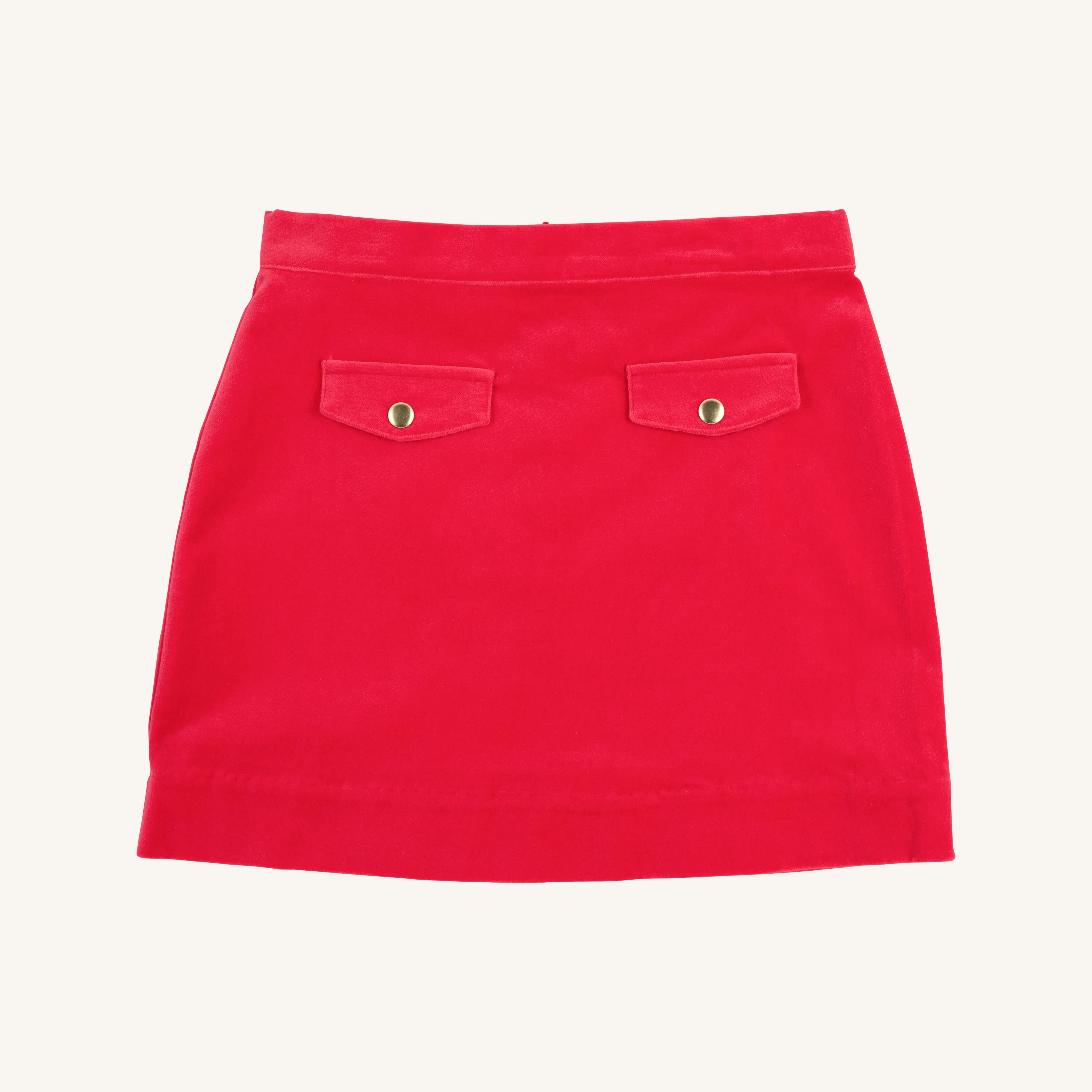 Perrin Pocket Skirt (Velveteen) - Richmond Red