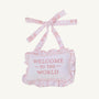Welcome to the World Embroidered Door Hanger (Pink) - Two's Company
