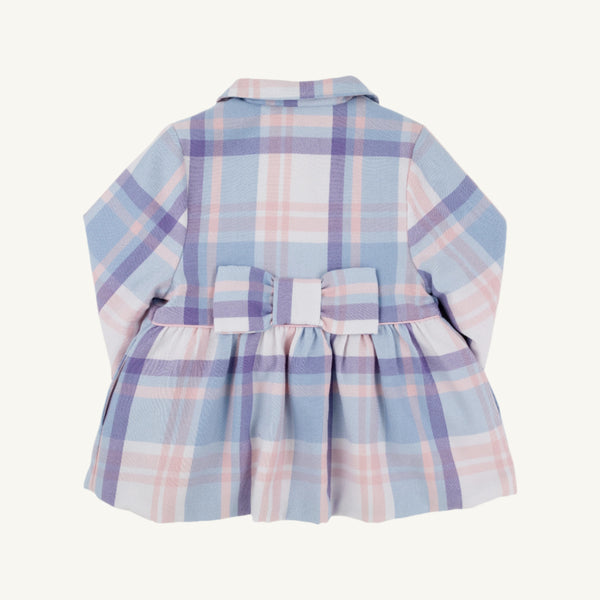 Pippa Peacoat - Peach Blossom Plaid with Palm Beach Pink