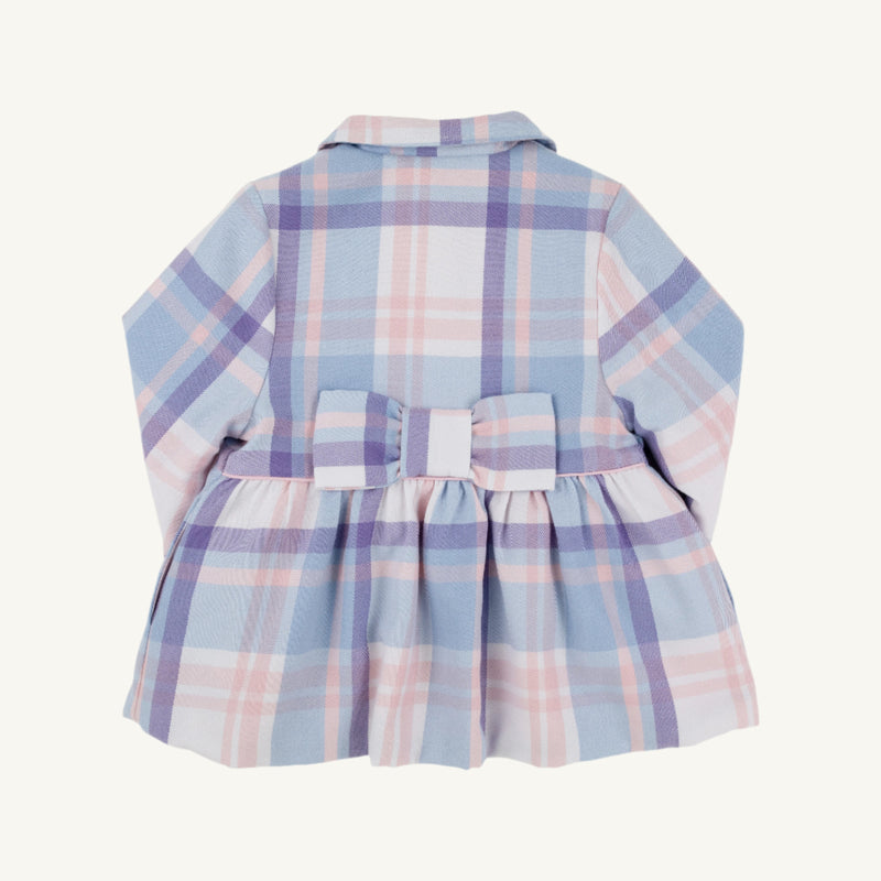 Pippa Peacoat - Peach Blossom Plaid with Palm Beach Pink